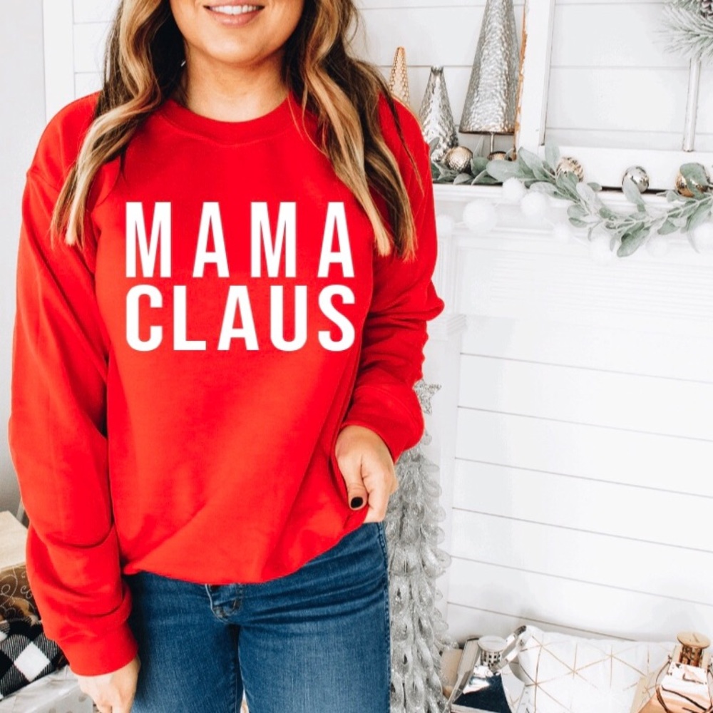 Small MAMA CLAUS Crewneck | Christmas Swearshirt